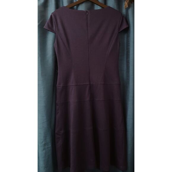 Connected Apparel Navy Blue Cap Sleeved Dress Sz 10 Career/School - Picture 2 of 4